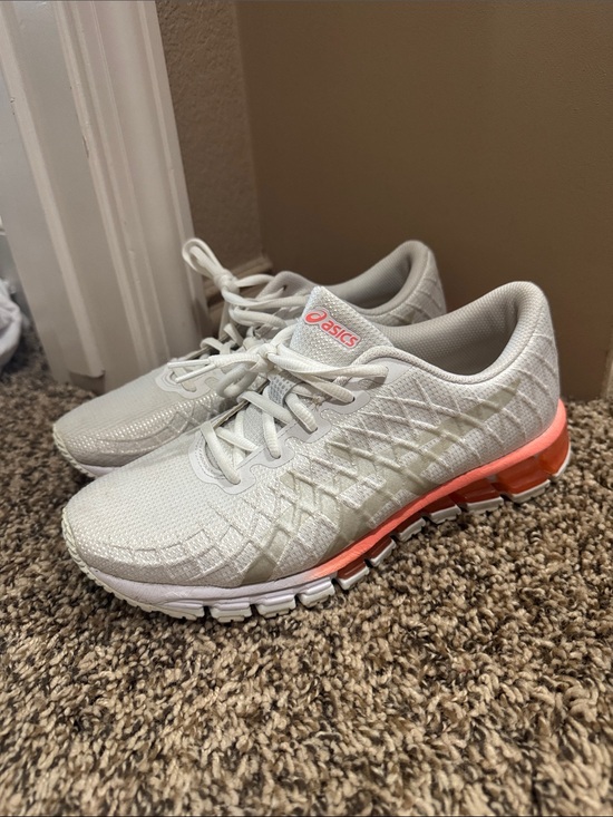 Asics Shoes - Asics Women's White Athletic Shoes with Coral Accent